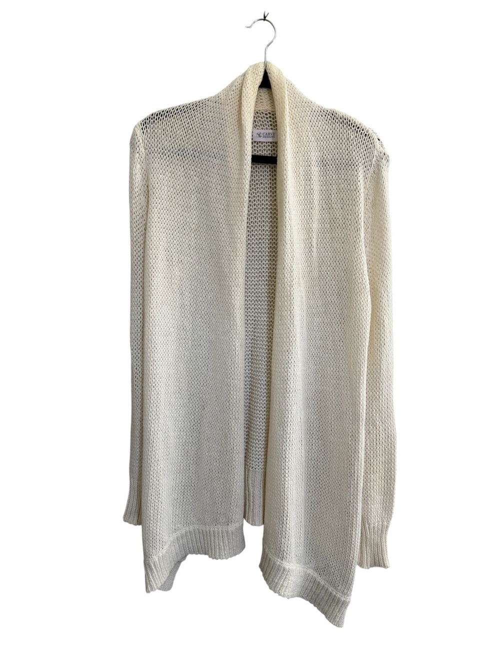 Carve Designs 100% cotton beach sweater cardigan open knit ivory longline #NE269